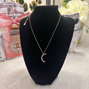 NWT Lauren Conrad Rose Gold Moon Necklace
